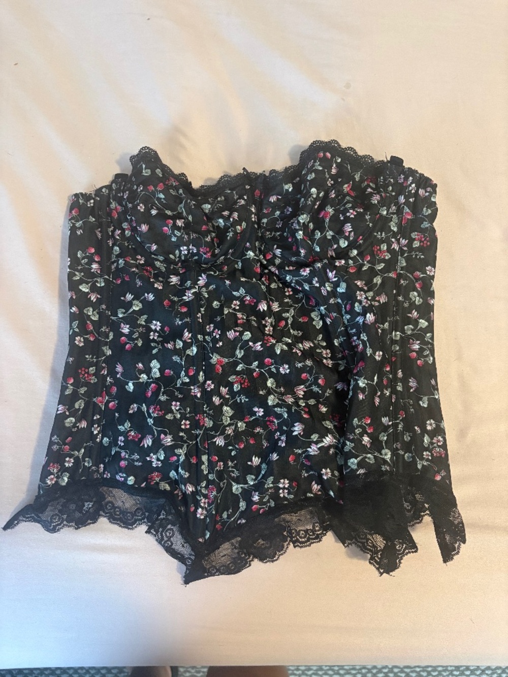 Floral Strapless Corset Top